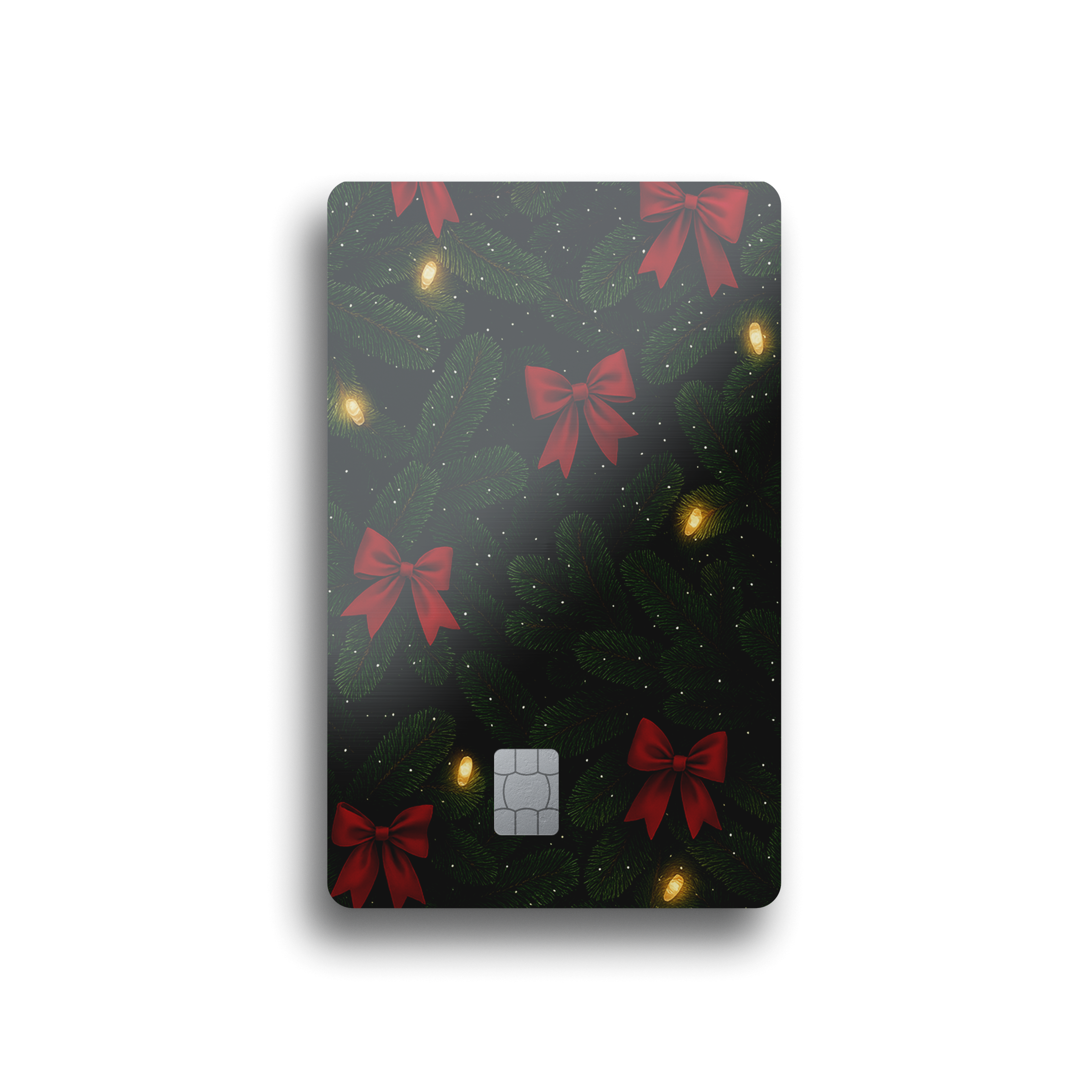 Evergreen Christmas Lights Card Skin